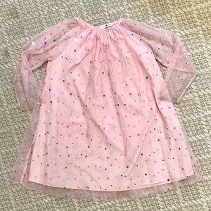 Petite Hailey - Girls Pink Dress with Silver Accents - Size: 5